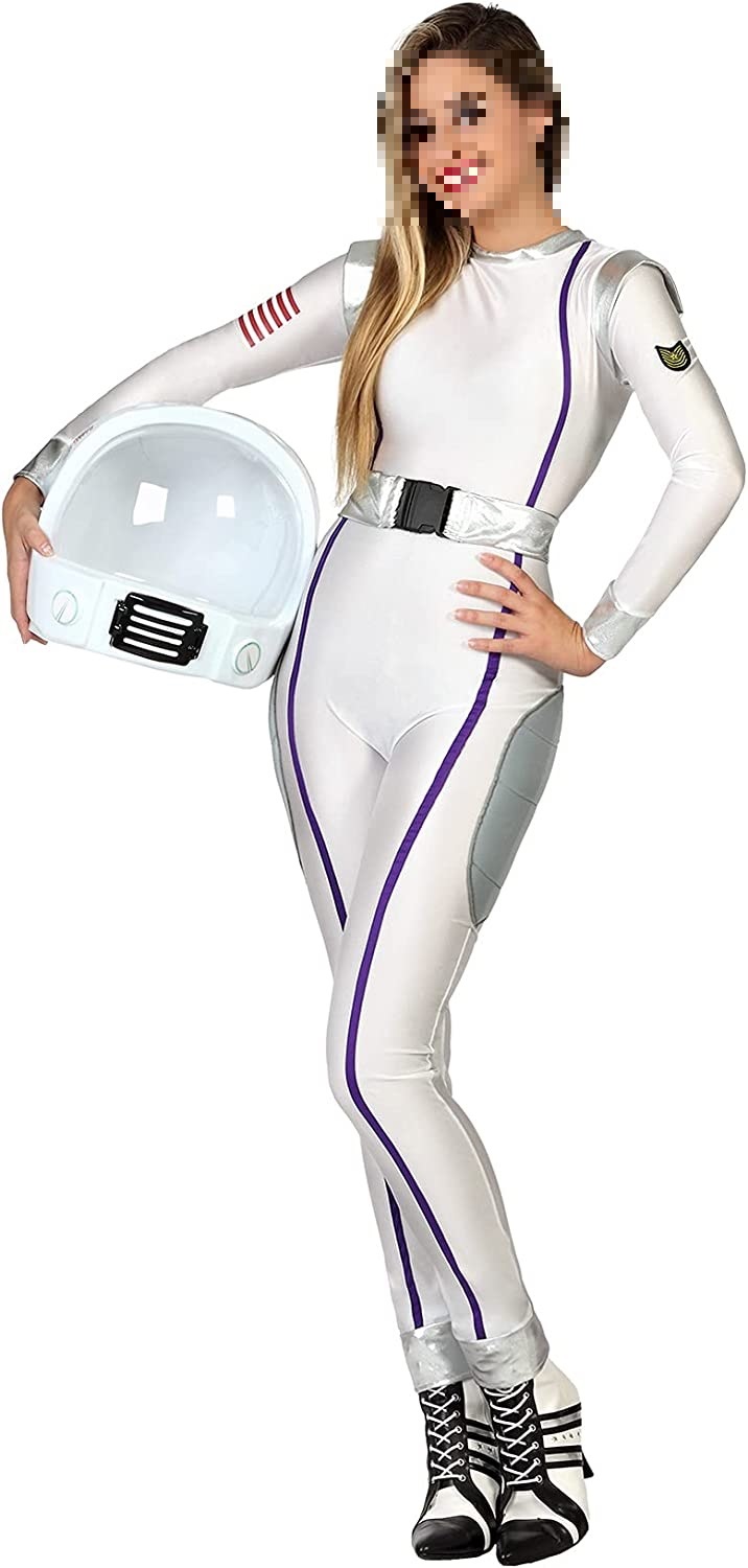 Disfraz De Astronauta Plateado Unisex – Mono De Cosplay Con Cremallera Y Bolsillos, Ideal Para Carnaval, Halloween Y Fiestas Temáticas (Talla Única)